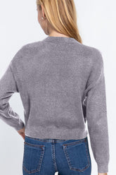 ACTIVE BASIC Women's V-Neck Knit Cardigan - Versatile Button-Up Long Sleeve